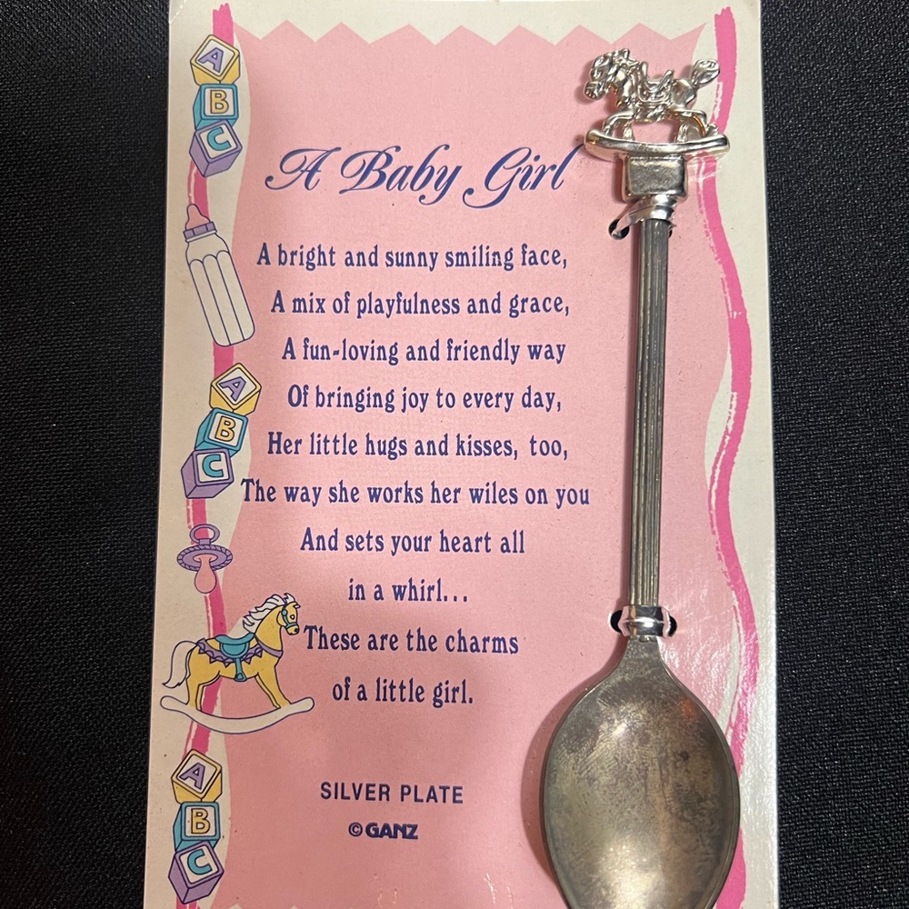 Vintage GANZ Silver coated baby spoon